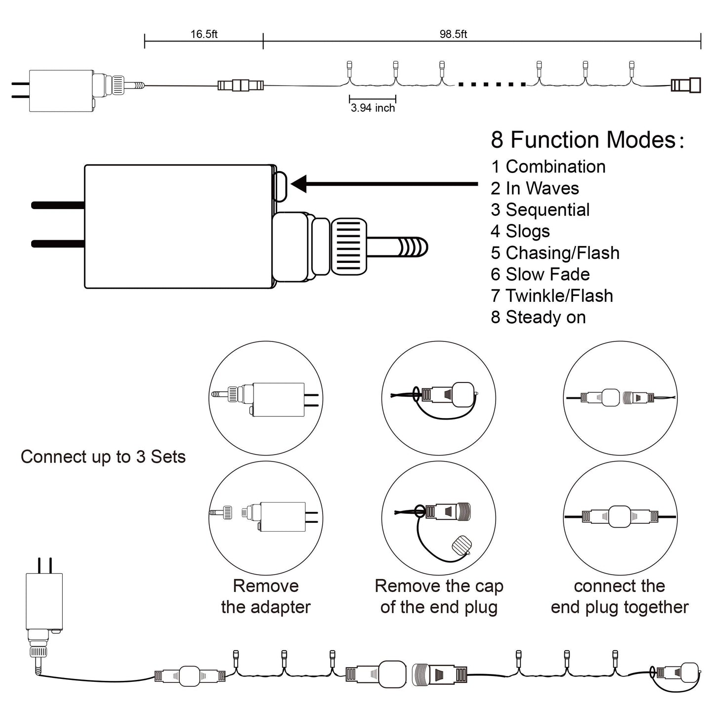 300 LED Halloween Lights, 98.5FT Halloween String Lights with 8 Lighting Modes, Waterproof & Connectable Mini Light, Plug in for Indoor Outdoor Holiday Christmas Party Bedroom Decorations (Purple)