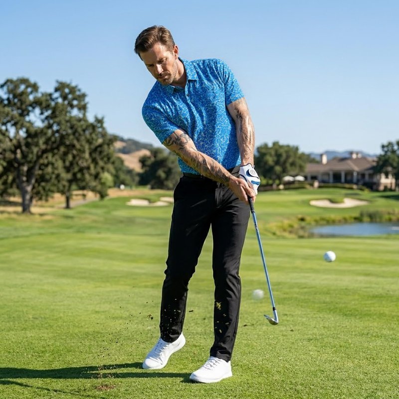 starweave Mens Golf Shirts Dry Fit Print UPF 30 Moisture Wicking Golf Shirts for Mens, Athletic Print Tennis Golf Gifts for Mens(Blue Ripple,3X-Large)