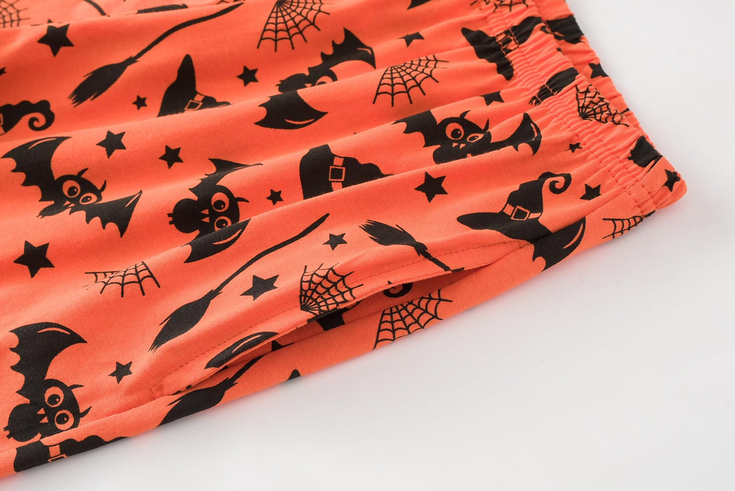 UNICABBIT21 Pajamas for Girls Cute Black Witch Halloween Pants and Short Sleeve Tee Big Kids Sleepwear Set Size 10