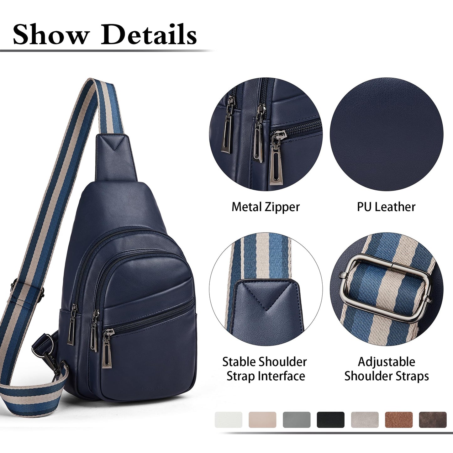Sling Bag Crossbody Bags for Women Small Cross Body Bag Fanny Packs Chest Sling Purse for Daily Travel Leisure Sport