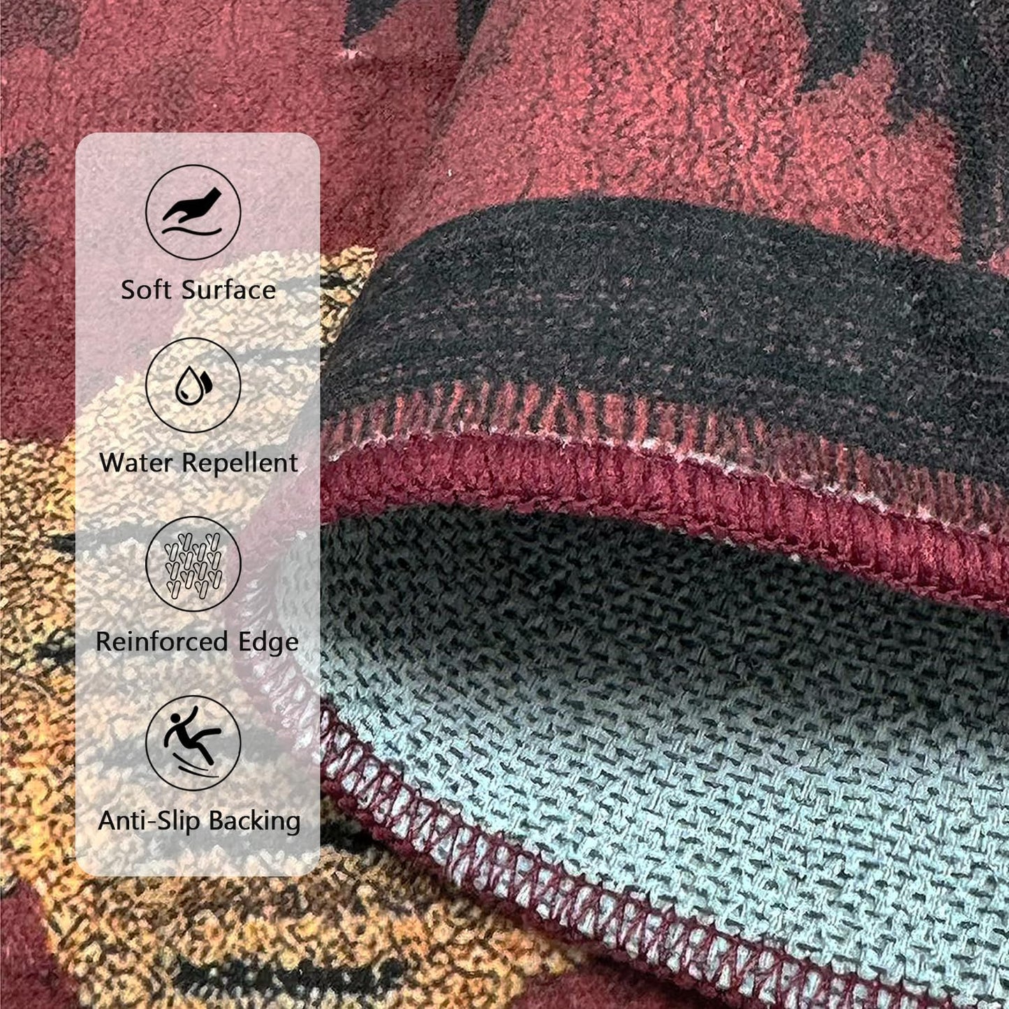 8x10 Area Rug for Living Room Western Rug Aztec Southwestern Rugs Machine Washable Tribal Navajo Southwest Rug Non Slip Printed Low-Pile Indoor Floor Carpet for Dining Room Bedroom Office, Red