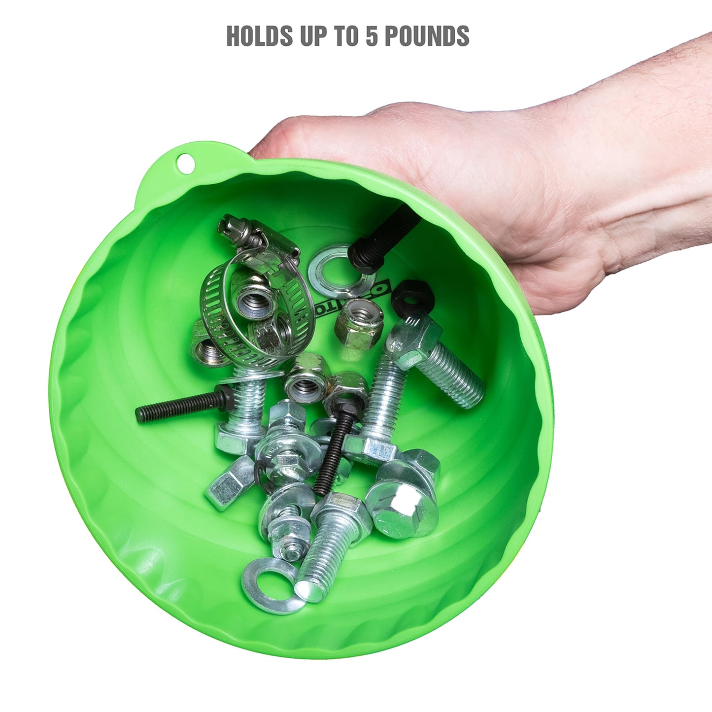 OEMTOOLS 25114 Magnetic Nut Cup, Magnetic Bowls for Holding Nuts and Bolts, 6 Inch Cup Diameter, Coated Magnet Sticks to All Ferrous Metal Work Surfaces,Green