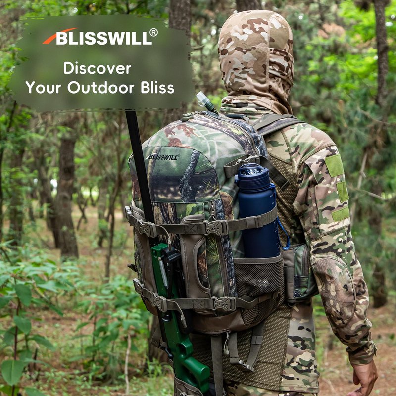 BLISSWILL Hunting Backpack Hunting Day Pack with rifle holder Hunting Gear Accessories gift for men(Forest Canvas)