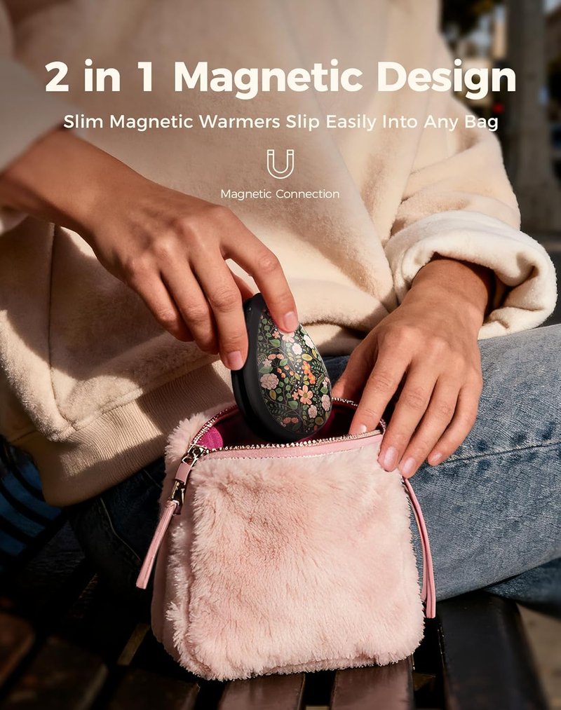 Rechargeable Hand Warmers for Women - Portable Diamond-Shape Electric Heater | 2 Pack, Stylish Design for Hiking & Camping