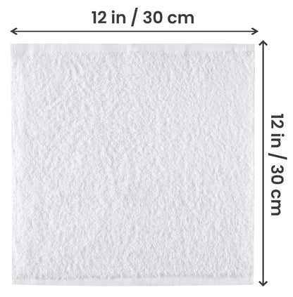 Utopia Towels - Cotton Washcloths Set - 30 x 30 cm, White - 100% Ring Spun Cotton, Premium Quality Flannel Face Cloths, Highly Absorbent and Soft Feel Fingertip Towels (24-Pack, White)