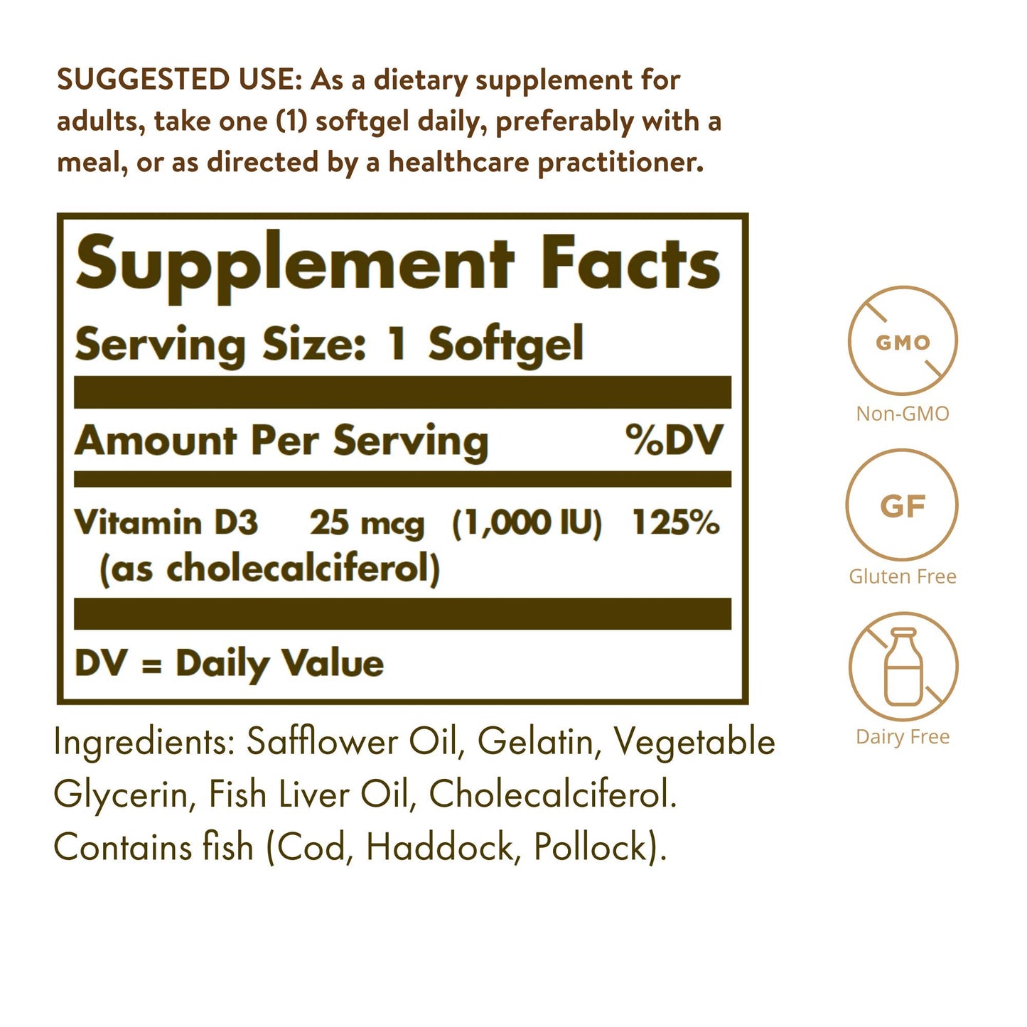 Solgar VIT. D3 25 UG/(1000iu) 100 Softgel