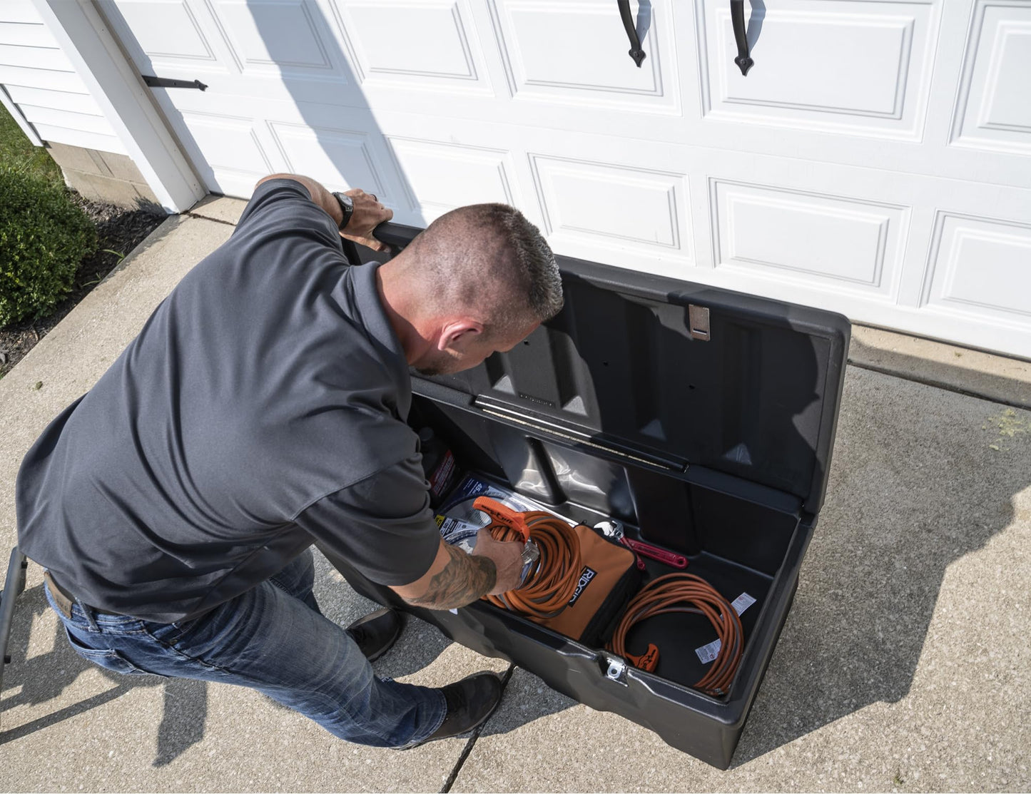 Buyers Products 1712240 Black Poly All-Purpose Storage Chest , 6.3 cu. ft, Made In The USA, Dent-Resistant Lockable Storage Box for Truck, Trailer, Dock, or Deck, High-Density Polyethylene