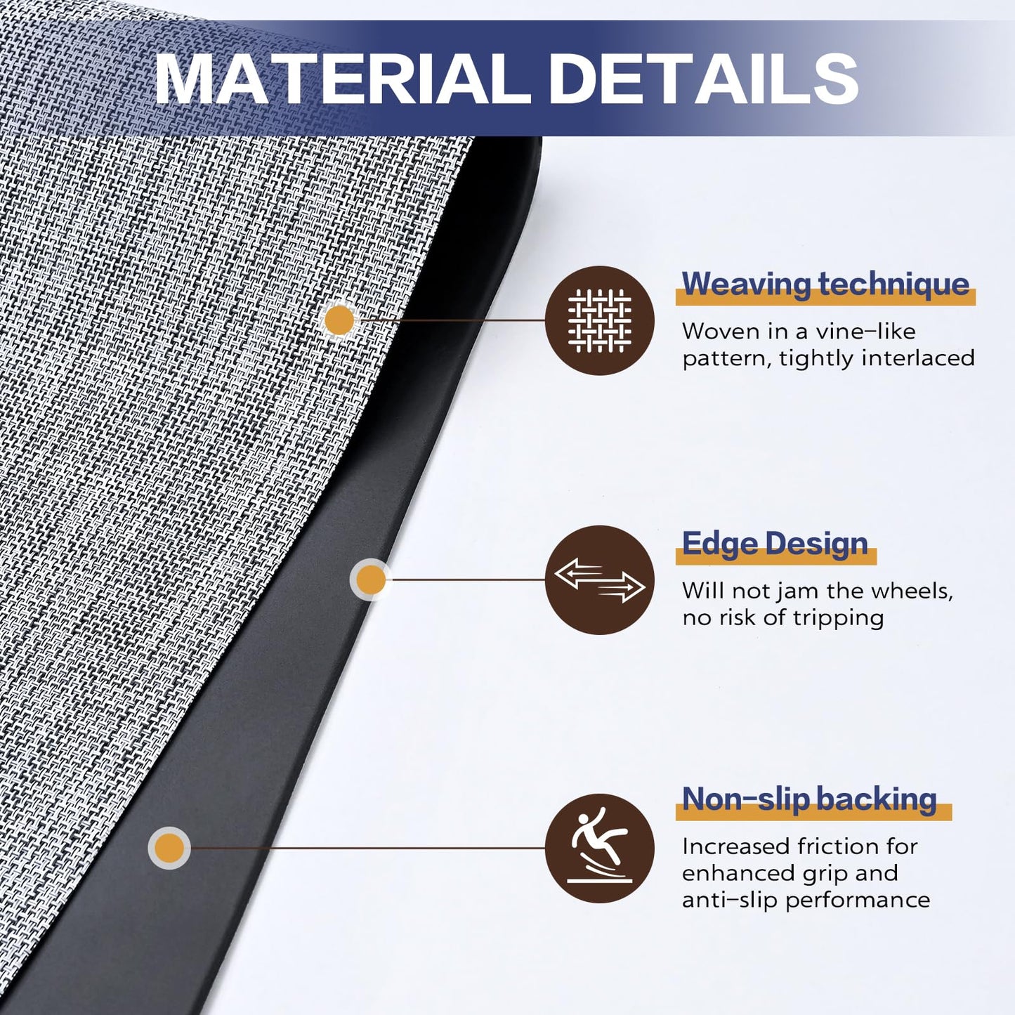 Vinyl Floor Mat Area Mat Waterproof Vinyl Area Rug for Under Dining Table 4'x6' Non Slip Floor Protector PVC Hardfloor Protective Mat Chair Mat for Kitchen, Home, Living Room, Bedroom