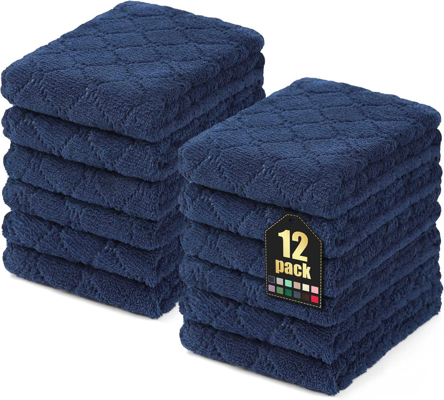 Homaxy 12 Pack Kitchen Dish Cloths (10 x 10 Inches, Grey), Super Soft and Absorbent Coral Velvet Dish Towels, Nonstick Oil Fast Drying Microfiber Cleaning Cloth, No Lint Household Dishcloths