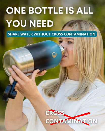 Dog Water Bottle, Insulated Dog Travel Water Bottle, Stainless Steel Pet Water Bottle Dispenser Portable Food and Water Bowl for Dogs with Carrying Case for Walking Dog Canteen Travel Kit