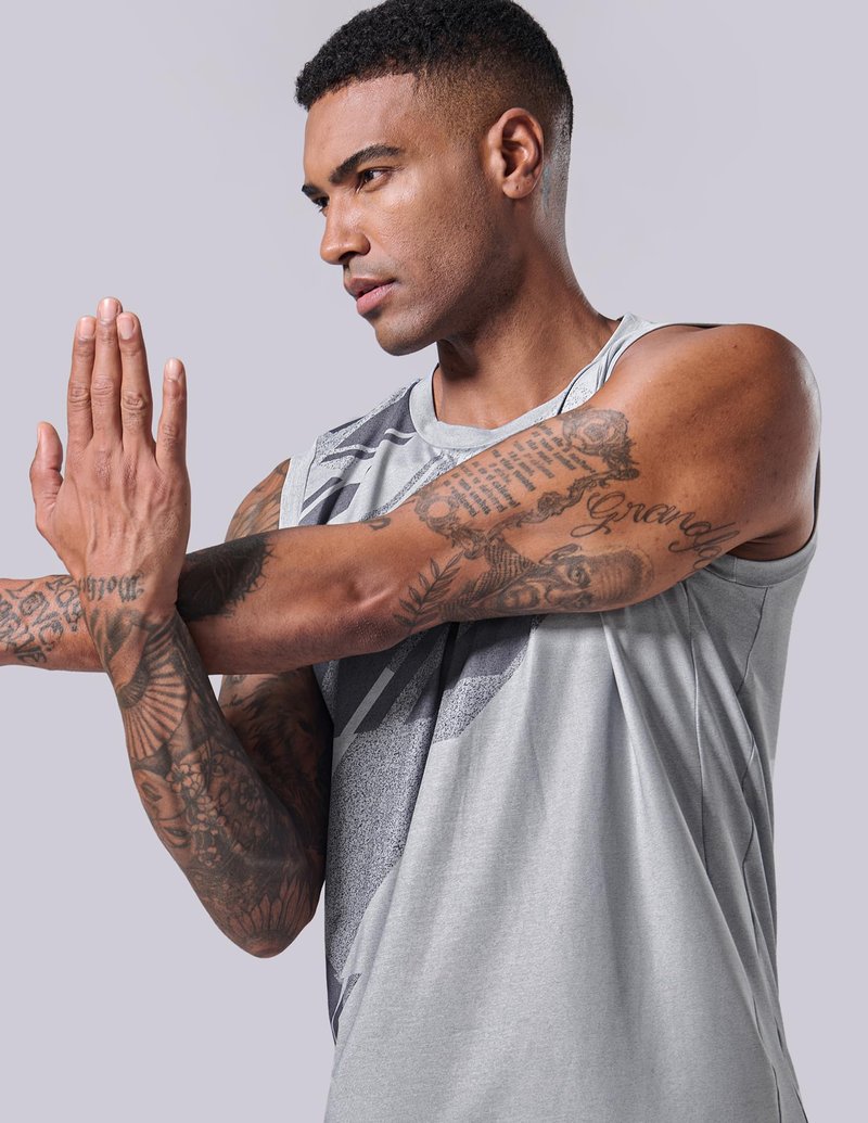 5 Pack Dry Fit Sleeveless Muscle Shirts for Men, Athletic Tank Tops for Workout Gym Performance Activewear (Set 7, Medium)