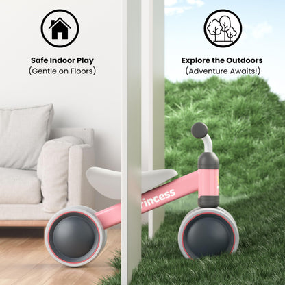 BEKILOLE Baby Balance Bike for 1 Year Old Girl Gifts, 10-24 Month Toddler Balance Bike, 4 Silent Wheels Pre-School First Ride On Toys, 1st Birthday Gifts