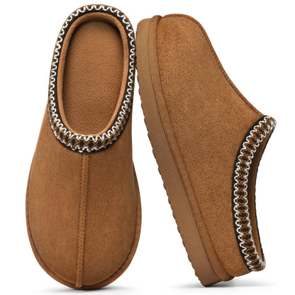 Litfun Memory Foam Slippers for Women Men Cozy Warm House Shoes Indoor and Outdoor, Chestnut 42/43