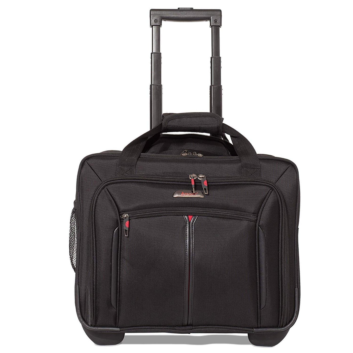 Aerolite Ryanair Priority Boarding, Easyjet Plus, BA, WizzPriority, Jet2 Approved Rolling Padded Laptop Case Bag 2 Wheels - Fits up to 15.6", Business Trolley Hand Cabin Luggage Case (Black x2)