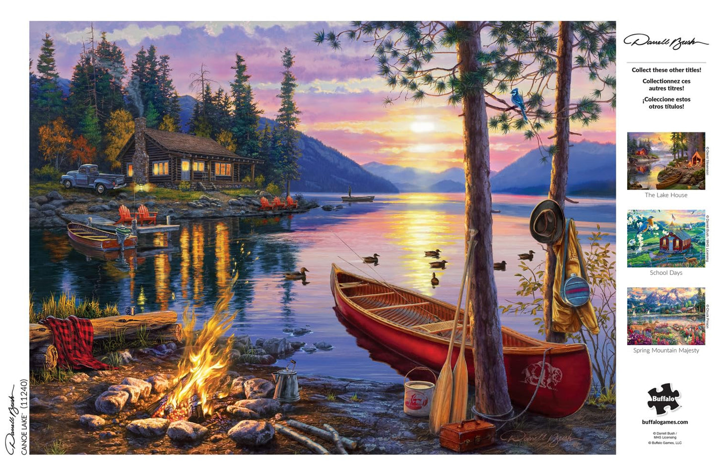 Buffalo Games - Darrell Bush - Canoe Lake - 1000 Piece Jigsaw Puzzle For Adults - Challenging Puzzle Perfect for Game Nights - Finished Size Is 26.75 x 19.75
