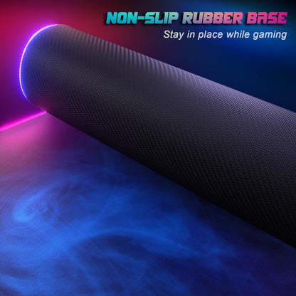 ITNRSIIET RGB Gaming Mouse Pad, Full Desk XL Extended Large Gaming Mousepad, 12 Lighting Modes, 30% Thicker, Big LED Desk Mat for Keyboard Computer Men Gamers Esports Pros, 32" x 12", Colorful Smoke