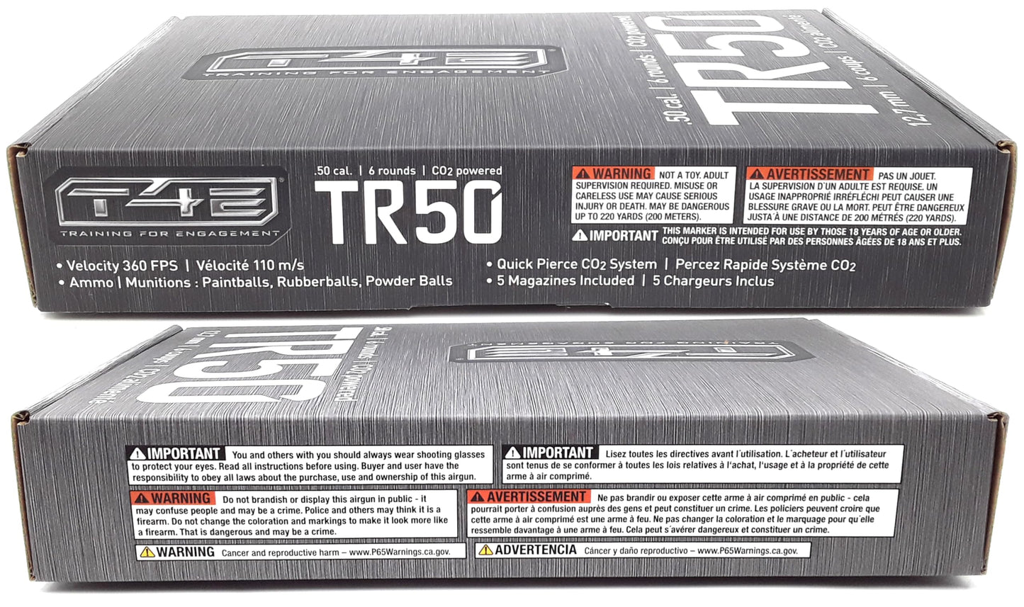 Umarex T4E TR50 Revolver .50 Caliber Training Pistol TR 50 Paintball Gun Marker, Combat Gray