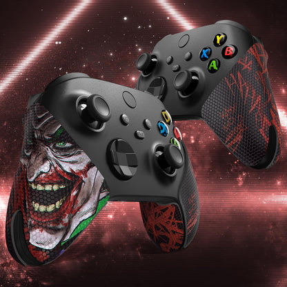 eXtremeRate PlayVital Anti-Skid Sweat-Absorbent Controller Grip for Xbox Core Wireless Controller, Professional Textured Soft Rubber Pads Handle Grips for Xbox Series X/S Controller - Clown Hahaha