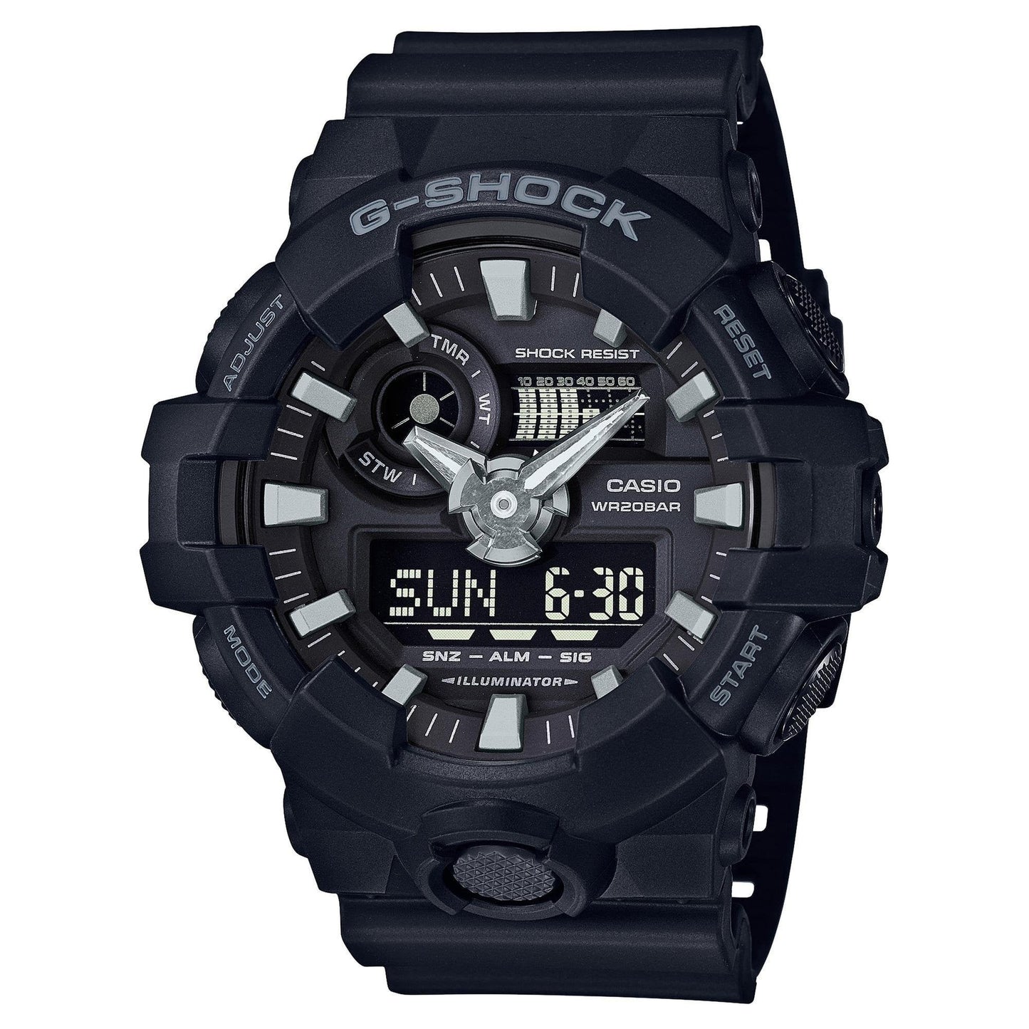 Casio Men's 'G Shock' Quartz Resin Casual Watch, Color:Black (Model: GA-700-1BDR)
