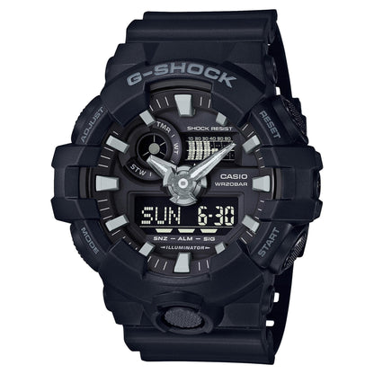 Casio Men's 'G Shock' Quartz Resin Casual Watch, Color:Black (Model: GA-700-1BDR)