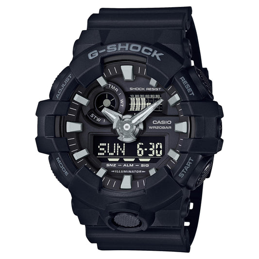 Casio Men's 'G Shock' Quartz Resin Casual Watch, Color:Black (Model: GA-700-1BDR)