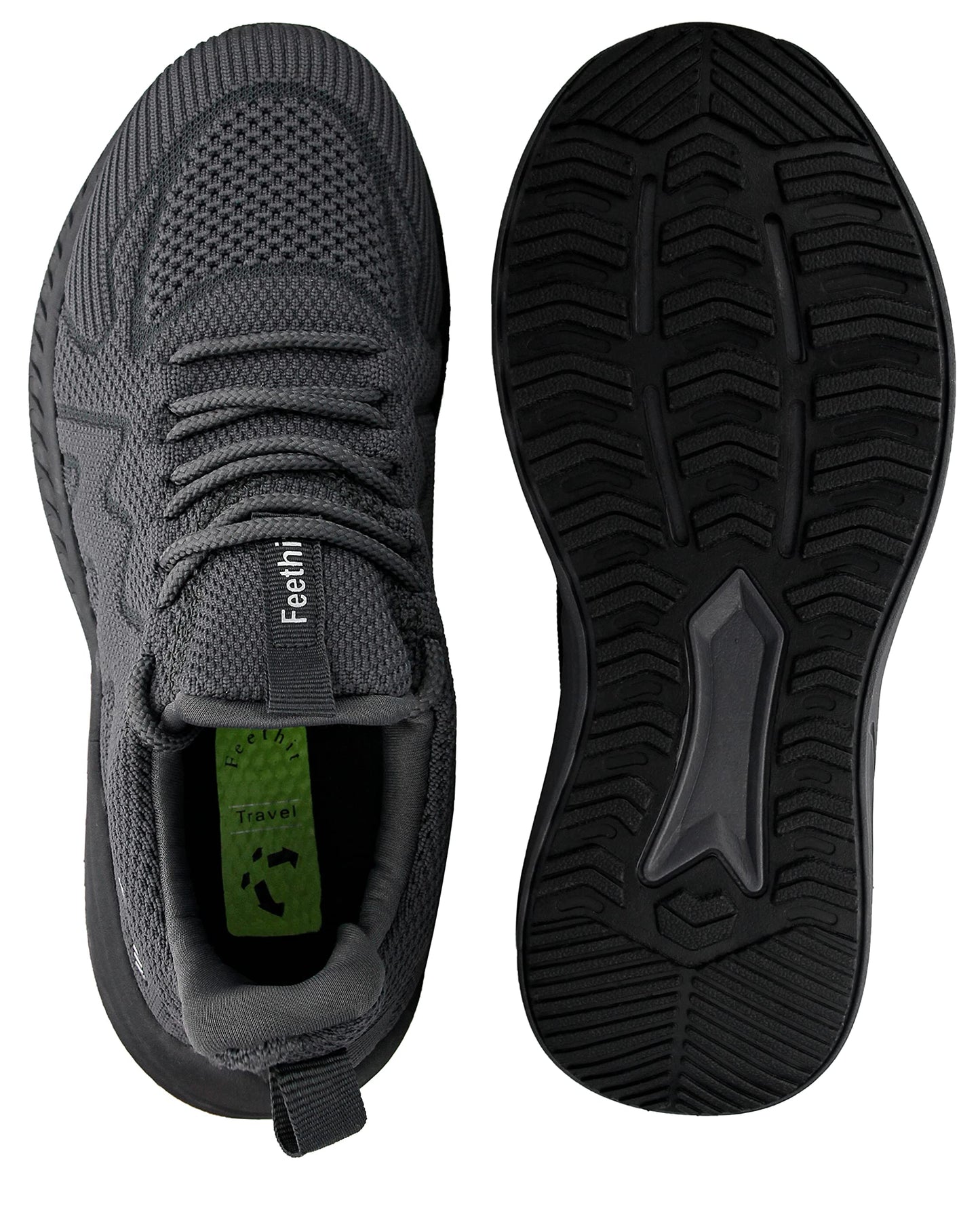 Feethit Trainers Men Running Shoes Tennis Sports Training Walking Gym Athletic Fitness Fashion Sneakers Trainers for Men Breathable Lightweight Comfortable Outdoor Shoes for Jogging Dark Grey UK 10