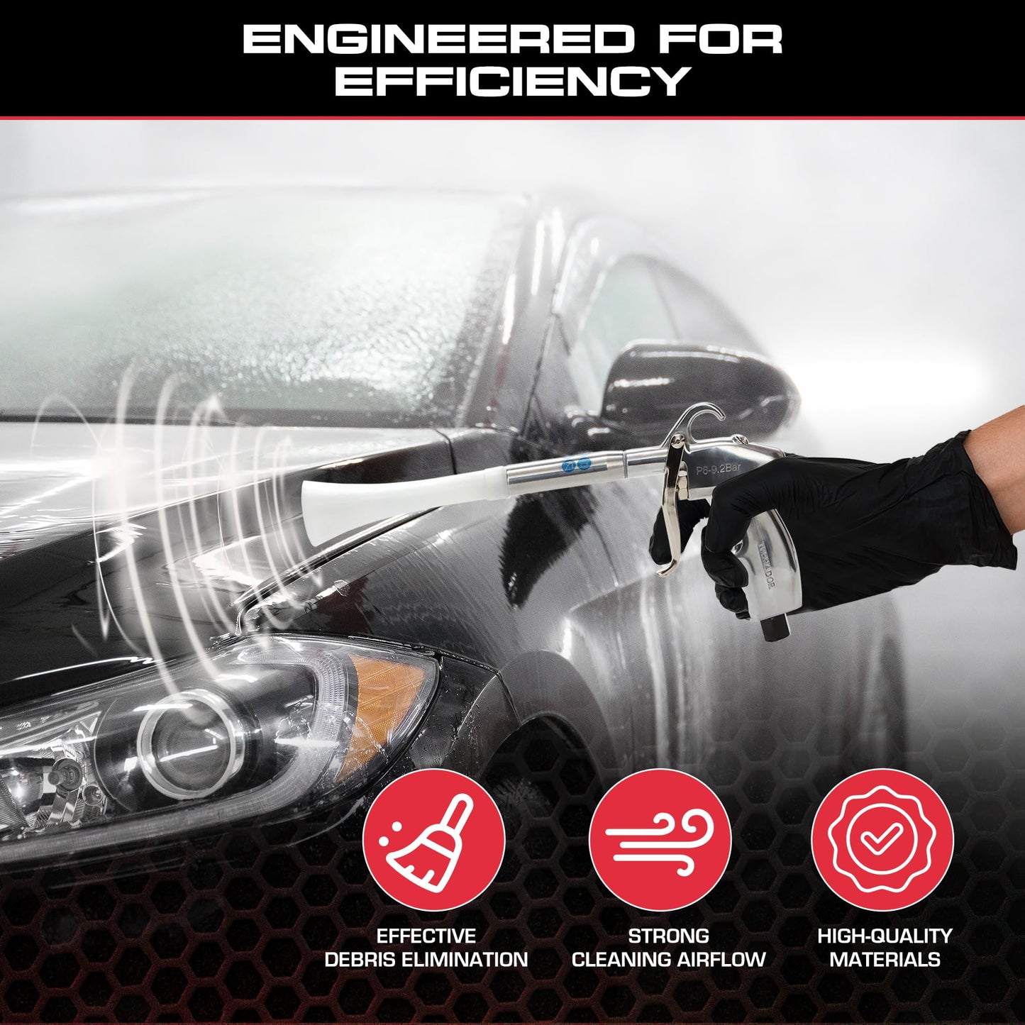 Tornador Z-014 Air Blow Out Tool | High-Performance Air Blower for Fast Car Detailing | Quickly Cleans & Dries Hard-to-Reach Areas | Essential Tool for Professionals