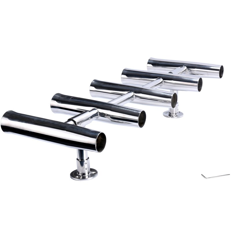 Amarine Made 5 Tube Adjustable Stainless Rocket Launcher Rod Holders , Can Be Rotated 360 Deg