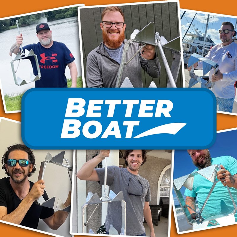 Better Boat 13lb Box Anchor for Boats up to 21ft, Folding Boat Anchor Hot Dip Galvanized, Double Sided Slide Anchor for Pontoon and Fishing Boats, Collapsible