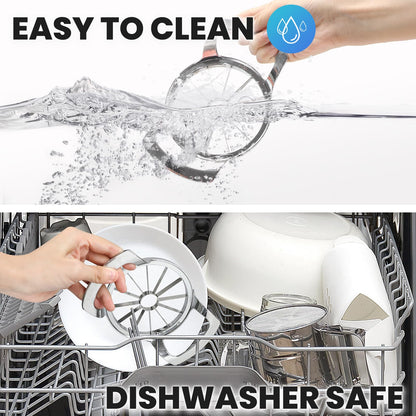 AUBENR 4.72 Inch Extra Large Apple Slicer with 12 Blades - Professional Heavy Duty Apple Cutter -304 Stainless Steel Apple Corer Tool - Sharp Apple Slicer and Corer - Easy to Use - Dishwasher Safe