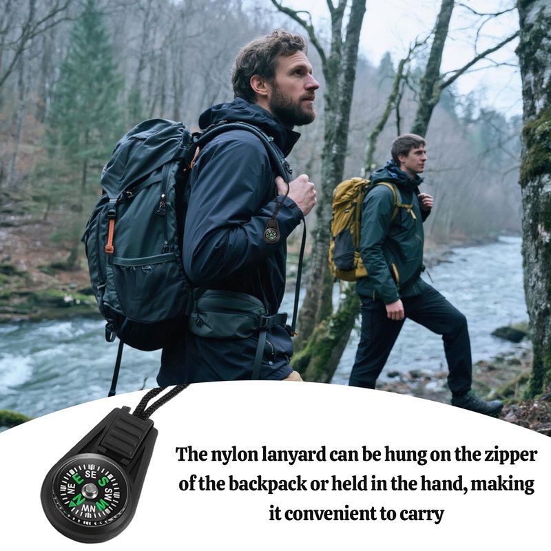 110 Pcs Mini Survival Compass Outdoor Camping Hiking Pocket Compass Mini Compass Party Favor for Paracord Bracelet Necklace Key Chain Outdoor Activities Hiking Accessory（Black）