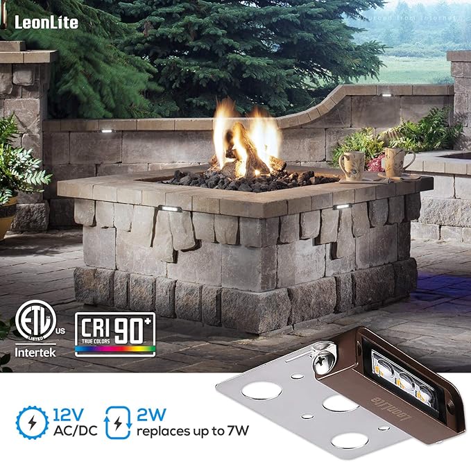 LEONLITE Premium Series 4 Inch 2W LED Retaining Wall Lights Swivel, Hardscape Lighting Low Voltage, LED Landscape Light, 12V Hardscape Paver Light, Outdoor Step Light, 5000K Daylight, ETL, Pack of 4