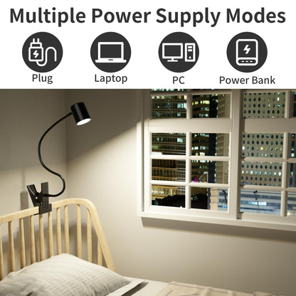 Dott Arts Desk Lamp,USB Clip On Light,Book Lights for Reading at Night,3 Color Modes,10 Brightness Clamp Lights,360° Gooseneck LED Reading Light for Books in Bed,Eye-Care for Home Office,Headboards
