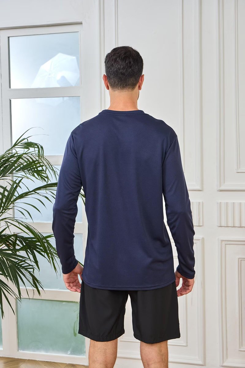 5 Pack Mens Long Sleeve Quick Dry Active Athletic T Shirt Running Gym Workout Tee Tops