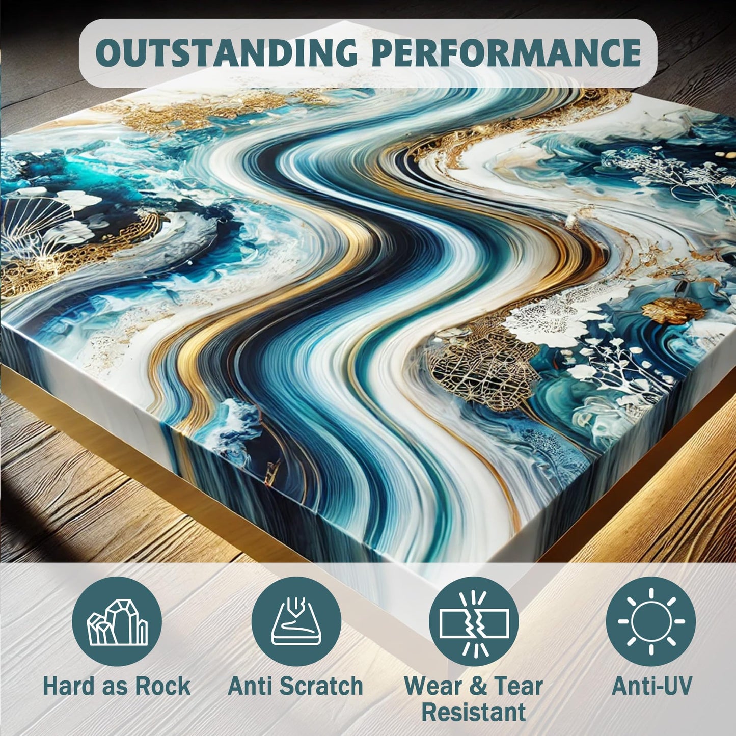 IGaiety Epoxy Resin 32 OZ, Epoxy Resin Kit, Crystal Clear Resin Not Yellowing Epoxy Kit Self-Leveling & Bubble-Free for Beginner Coating Casting DIY Jewelry Making Art Crafts (16 OZ+16 OZ)