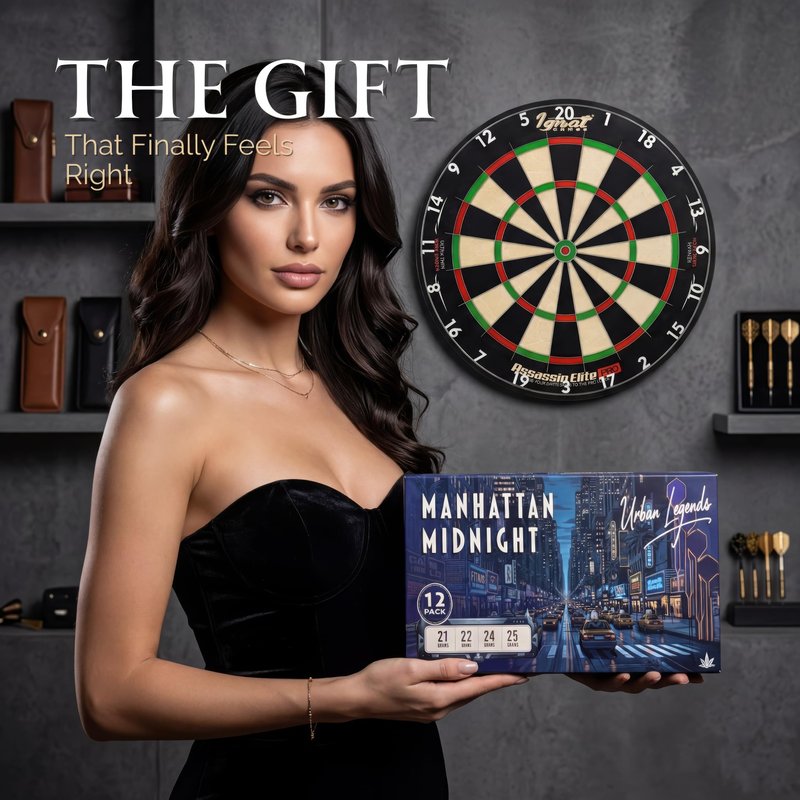 IgnatGames Steel Tip Darts, 12 Pack Urban Legends with Multi-Zone Grips, TwinForce 1.4" Aluminum Shafts, 32 GlideXPro Flights, Magnetic Gift Box