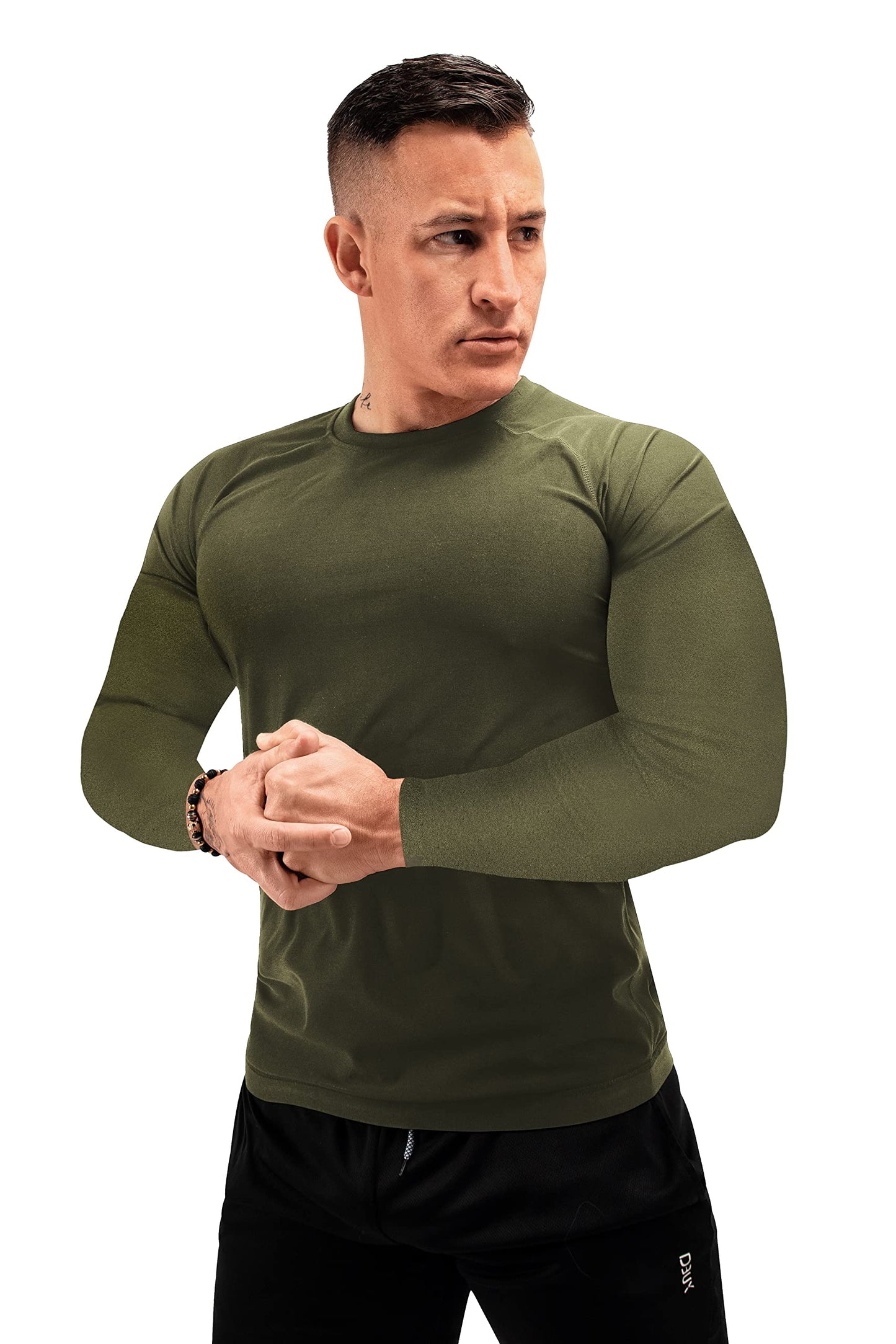 FUXERT Sauna Shirt for Men Long Sleeve Sauna Suit Heat Trapping Workout Shirts Sweat Enhance Vest for Workout Sports(GN XL)