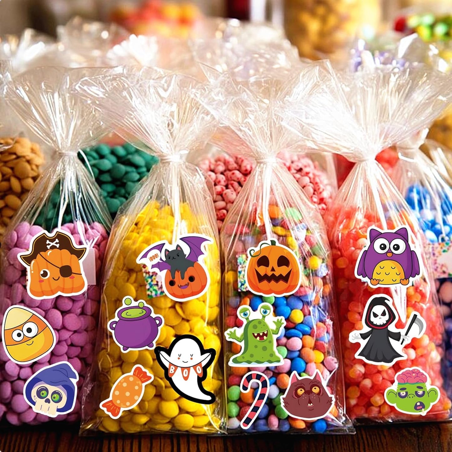 200PCS Halloween Stickers for Kids Teens Adults, Vinyl Waterproof Decorating Stickers for Halloween Water Bottle Games Treats Crafts Party Favors Supplies Gifts (No Duplicates)