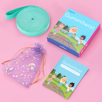 Cikyner Chinese Jump Rope, 4m Long 1.5cm Wide Elastic Chinese Ropes with Instructions French Skipping Rubber Band for Indoor and Outdoor Children Jumpsies Games, Ideal for Gifts for Girls and Boys