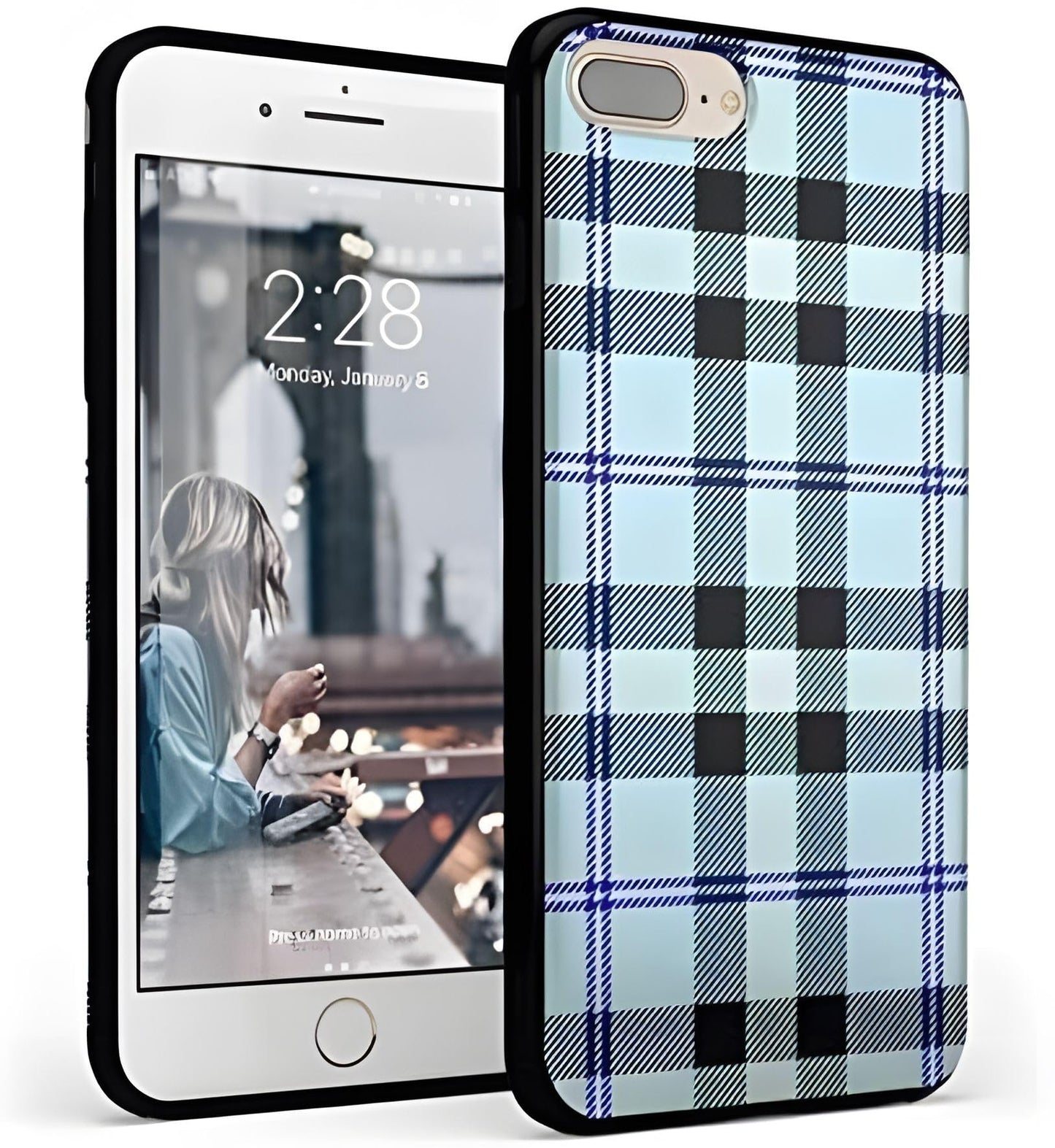 Casely iPhone 6/7/8 Plus Case | Stepping Up | Geo Rose Gold Marble | Classic Ultra Slim Design