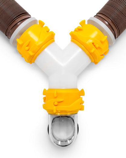 Camco 39667 Revolution 20' Sewer Hose Kit with Swivel Fittings and Wye Connector - Ready To Use Kit with Fittings, Hoses, and Storage Caps, Great For RVs with Separate Tank Valves