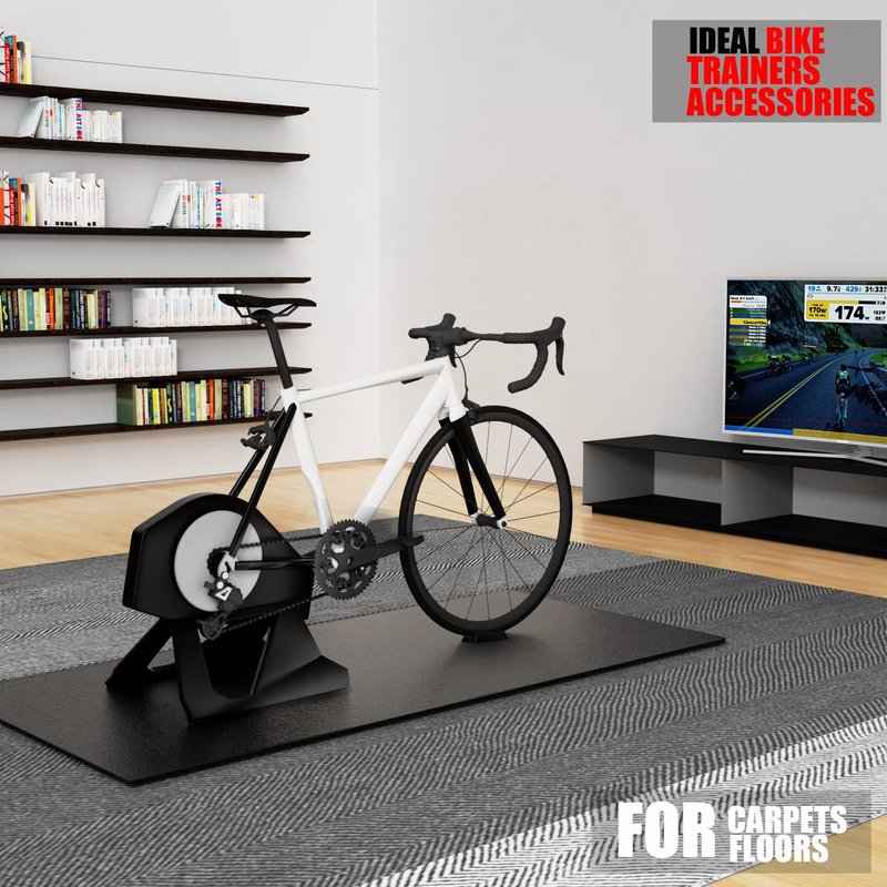 Cycleclub 30" x 76" Bike Mat Compatible with Peloton Bike, 6mm Thick, Under Exercise Bike Trainer Mat for Stationary indoor spin bike,Hardwood Floor Carpet