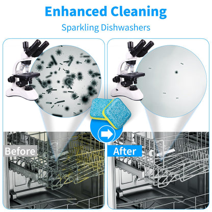 Dishwasher Cleaner Tablets - 24 Pack Powerful Descaling and Refreshing Pods, Deep Cleaning for Dish Washer Machine, Heavy Duty for Sparkling Clean - Yearly Supply.