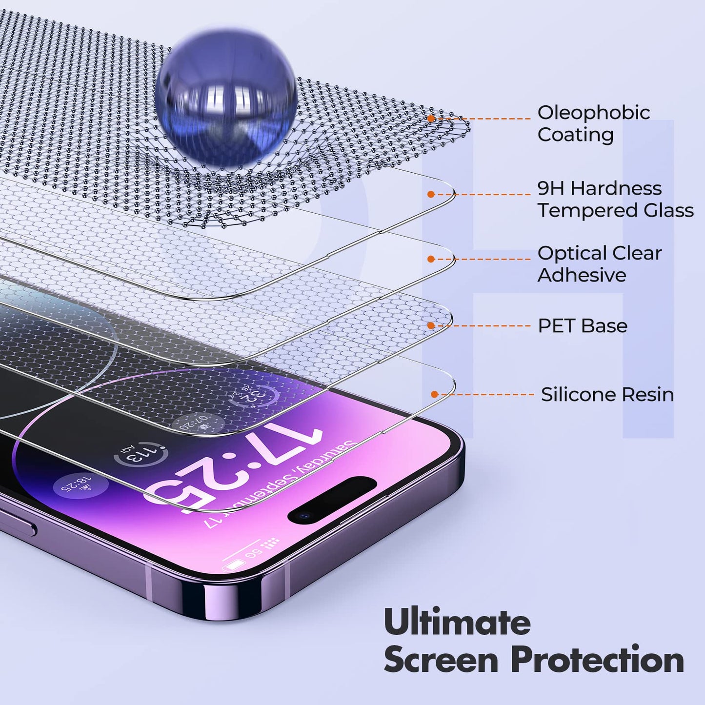 UNBREAKcable Shatterproof Tempered Glass Screen Protector for iPhone SE 2022/SE 2020, iPhone 8/7 [3-Pack] [99.99% HD Clear] [Easy Installation Frame] [9H Hardness][Bubble Free] for Apple 4.7''