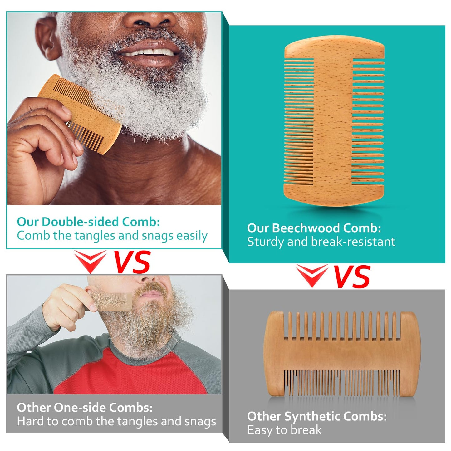 Valentines Day Gifts for Him - Beard Kit w/Beard Oil & Balm, Beard Brush & Comb, Beard Wash/Shampoo for Men's Self-care, Anniversary | Birthday Gifts for Men Husband Boyfriend Dad Son Friend Brother