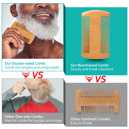 Valentines Day Gifts for Him - Beard Kit w/Beard Oil & Balm, Beard Brush & Comb, Beard Wash/Shampoo for Men's Self-care, Anniversary | Birthday Gifts for Men Husband Boyfriend Dad Son Friend Brother