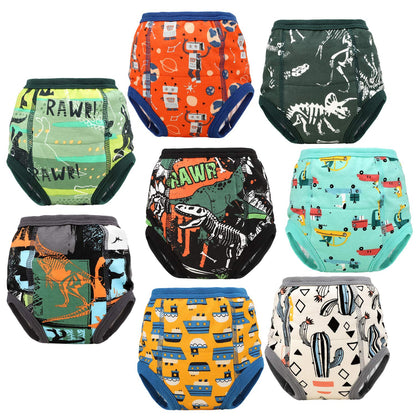FLYISH DIRECT Potty Training Pants for Boys Potty Training Underwear Potty Training Pants Toddler Reusable Training Pants, 8 Packs, 3 Years