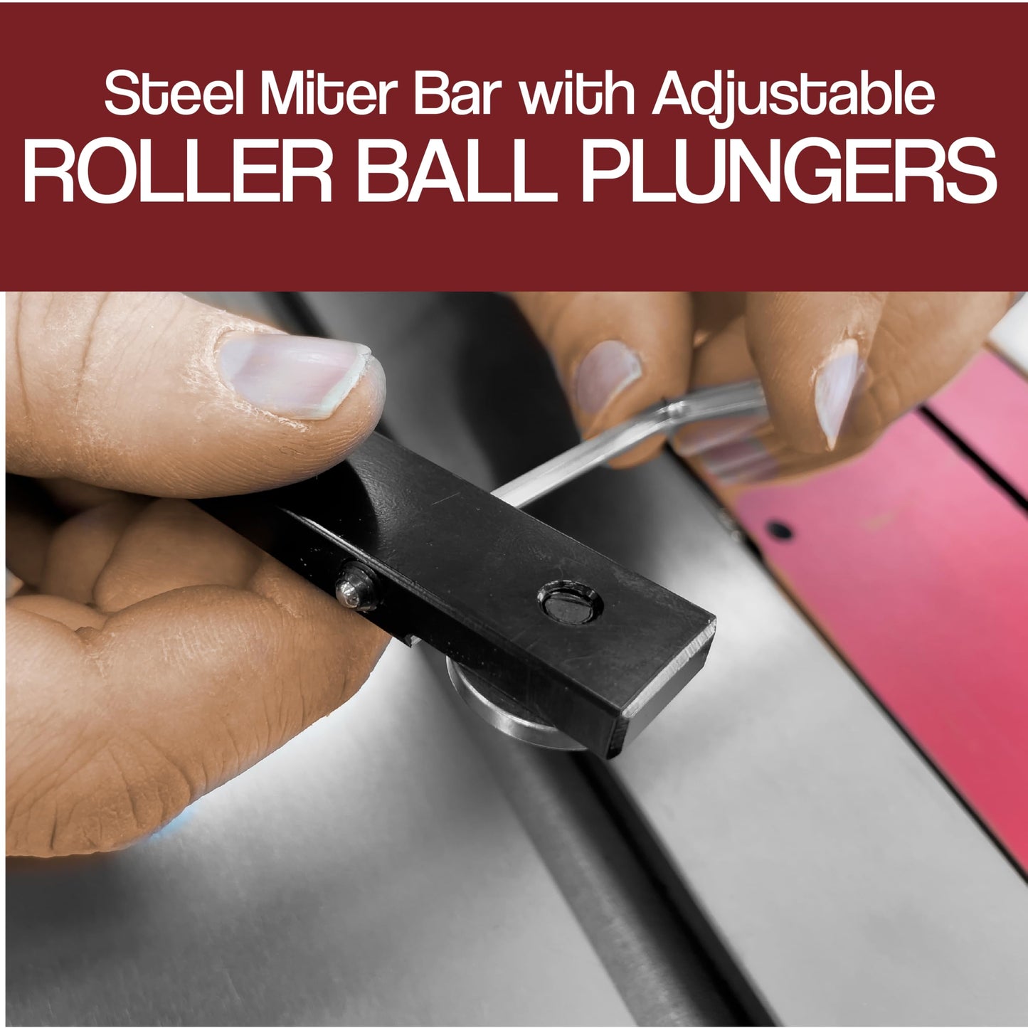 Fulton Precision Miter Gauge with Aluminum Miter Fence with 45 Degree Angled Ends for Maximum Stock Support and a Repetitive Cut Flip Stop