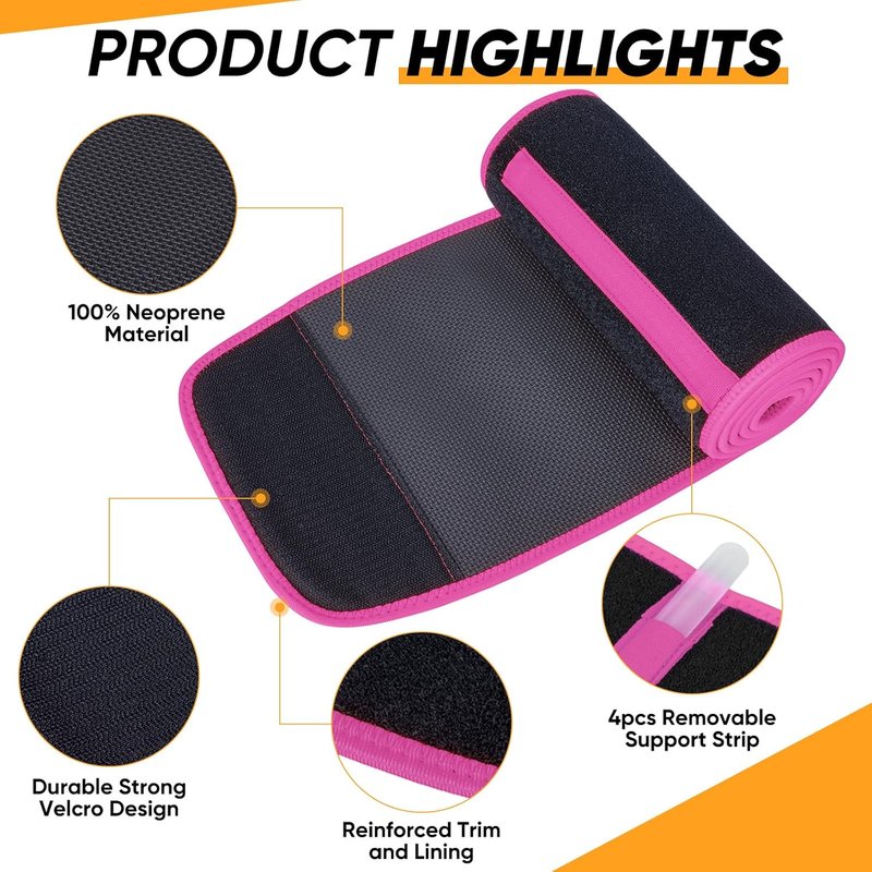APEXUP Waist Trainer for Women - Lower Belly Fat Stomach Wrap with Removable Lumbar Support | Adjustable Size