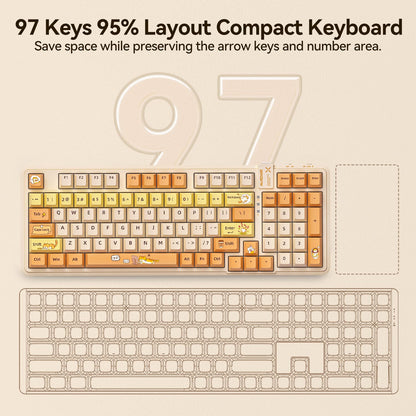 AUSDOM 98Pro Silent Mechanical Keyboard, Wireless Hot Swappable Gaming Keyboard with Backlit,Gasket Structure,Pre-lubed Tactile Switches,2.4GHz/Type-C/Bluetooth Custom Keyboards (Green & White-Silent)